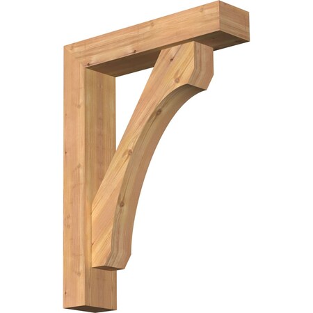 Ekena Millwork Legacy Block Smooth Bracket w/ Offset Brace, Western Red Cedar, 5 1/2"W x 24"D x 32"H BKT0604X24X32LEC05SWR
